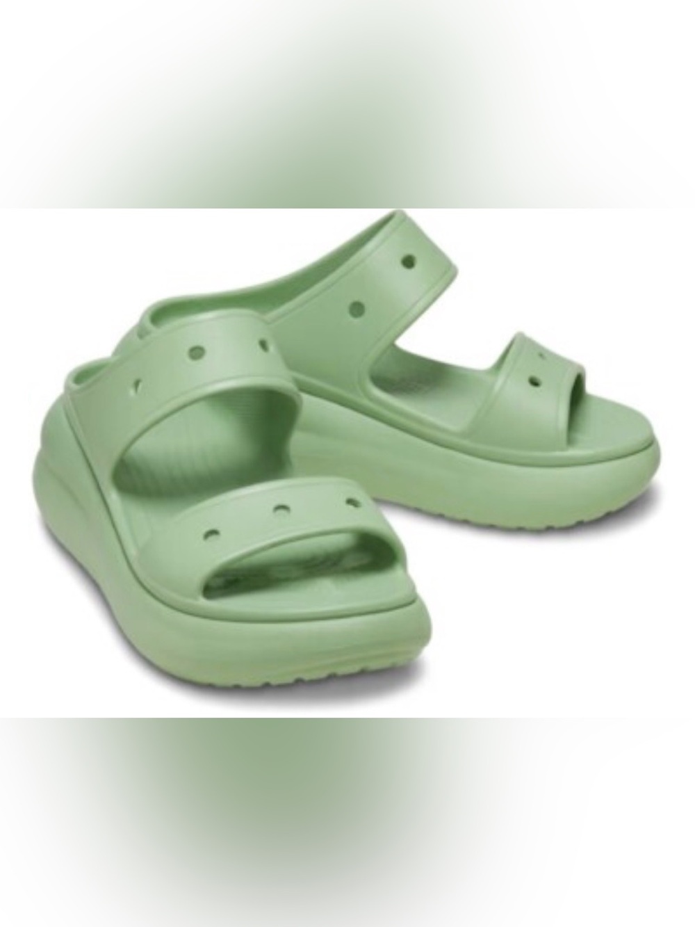 CROCS Kids Mint Green Two-Strap Slide Sandals